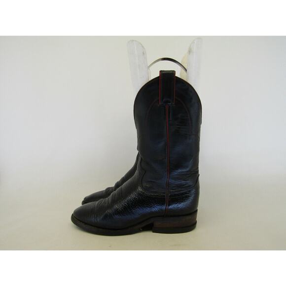 JUSTIN Mens Size 6 D Black Leather Bullhide Western Cowboy Boots main image 8